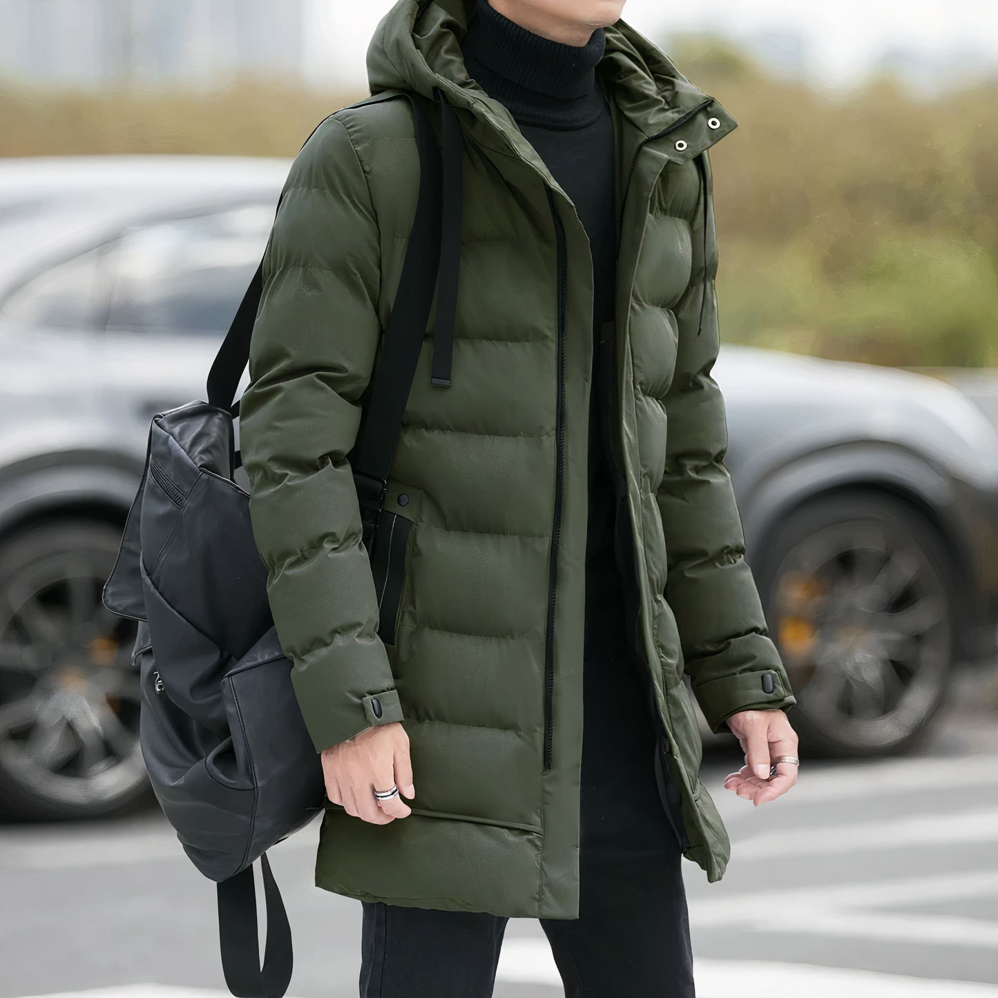 Street Wave Hooded Parka For Men Waterproof Warm Winter Coat With Modern Fit Ideal For City Winter