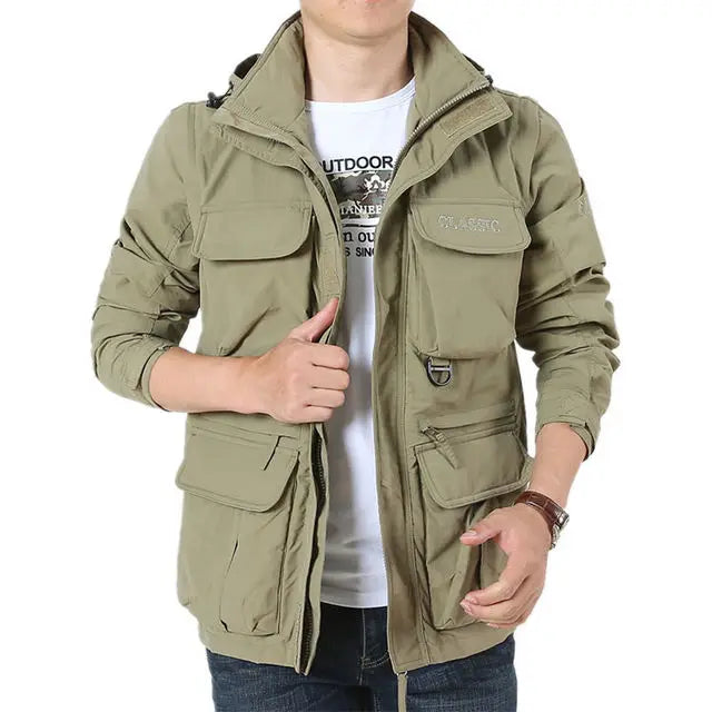 Street-wave Waterproof Autumn Jacket For Men With Detachable Hood Adventure Ready Everyday