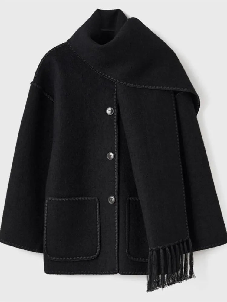 Streetwave Roose Women Warm Coat And Scarf Set For Stylish Winter Comfort And Cozy Everyday Wear