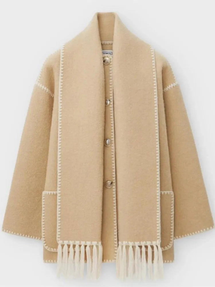 Streetwave Roose Women Warm Coat And Scarf Set For Stylish Winter Comfort And Cozy Everyday Wear