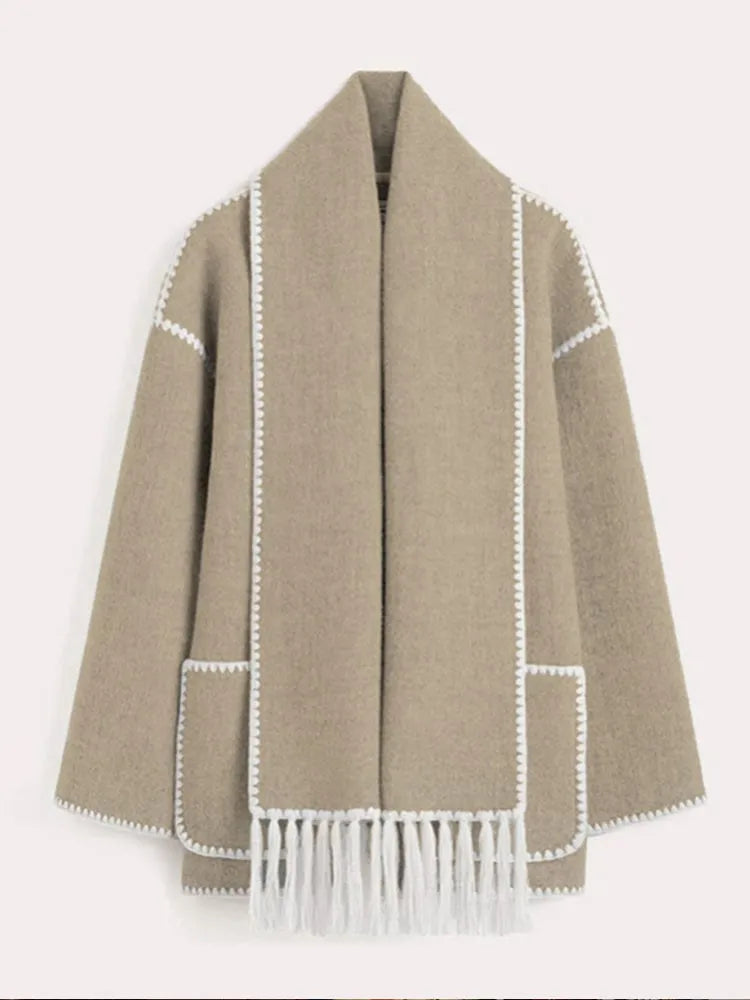 Streetwave Roose Women Warm Coat And Scarf Set For Stylish Winter Comfort And Cozy Everyday Wear