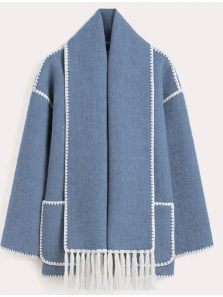 Streetwave Roose Women Warm Coat And Scarf Set For Stylish Winter Comfort And Cozy Everyday Wear