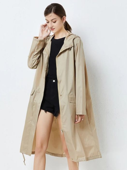 Street-Wave Ladies Rosalen Plaid Raincoat Windbreaker Hooded All Weather Waterproof Coat