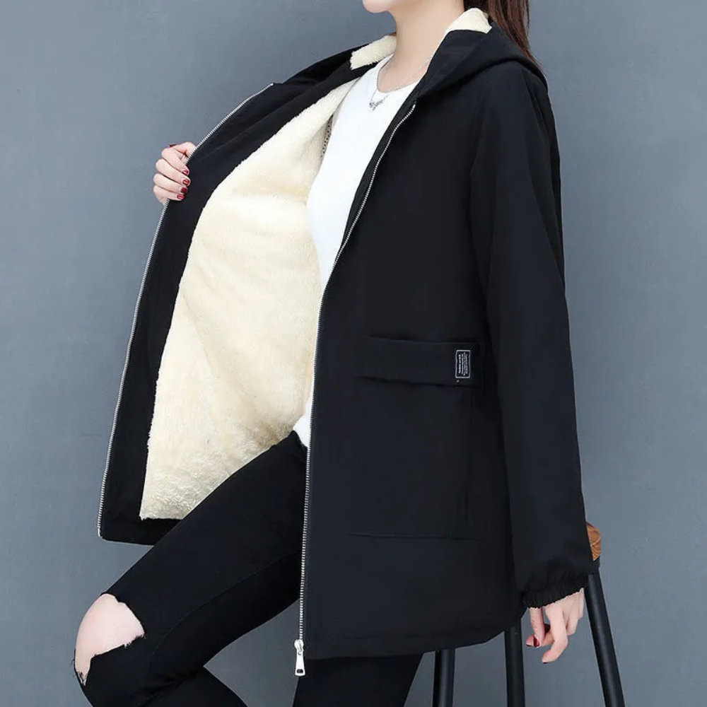 Kaleia Casual Jacket Hoodie For Women With Soft Fleece Lining Versatile Everyday Comfort
