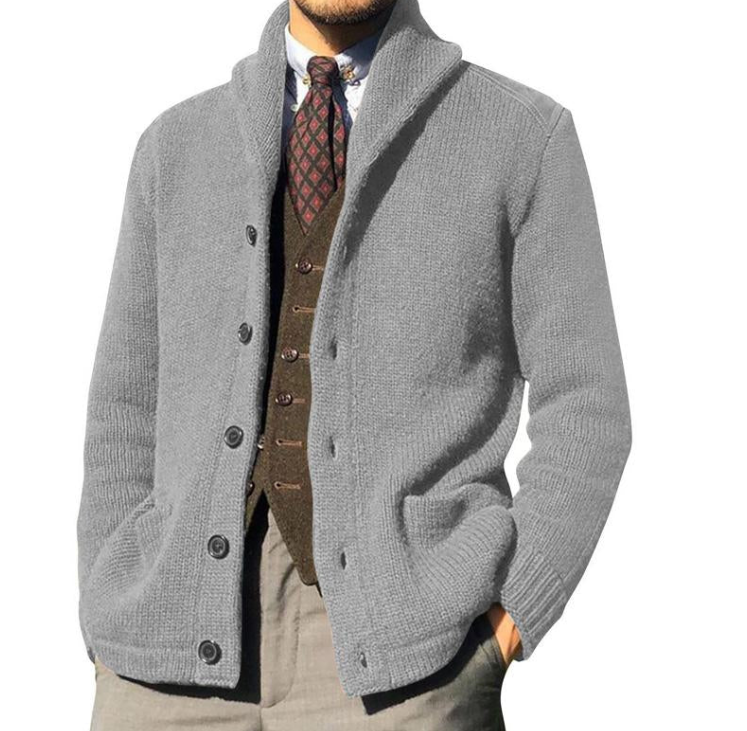 Street-wave Classic Buttoned Knit Cardigan for Men with Cozy Comfort and Durable Craft