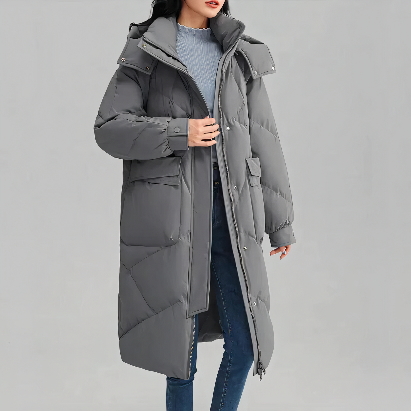 Street-wave Long Down Coat For Women Thick Ultra Warm Puffer Jacket With Plush Insulation