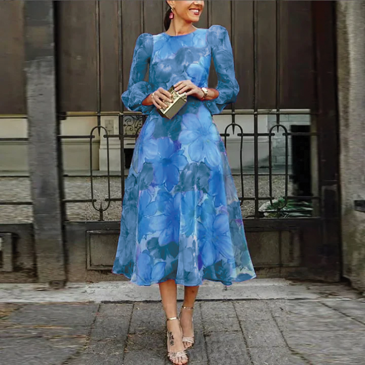 Street-Wave Raelynn Floral Midi Dress Women Chiffon Airy Wedding Ready
