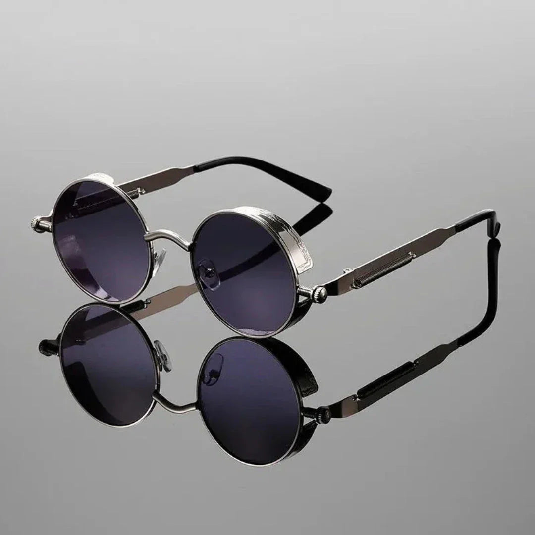 Raven Steampunk Round Sunglasses Gold Frame By Waylynn For Bold Trendsetters