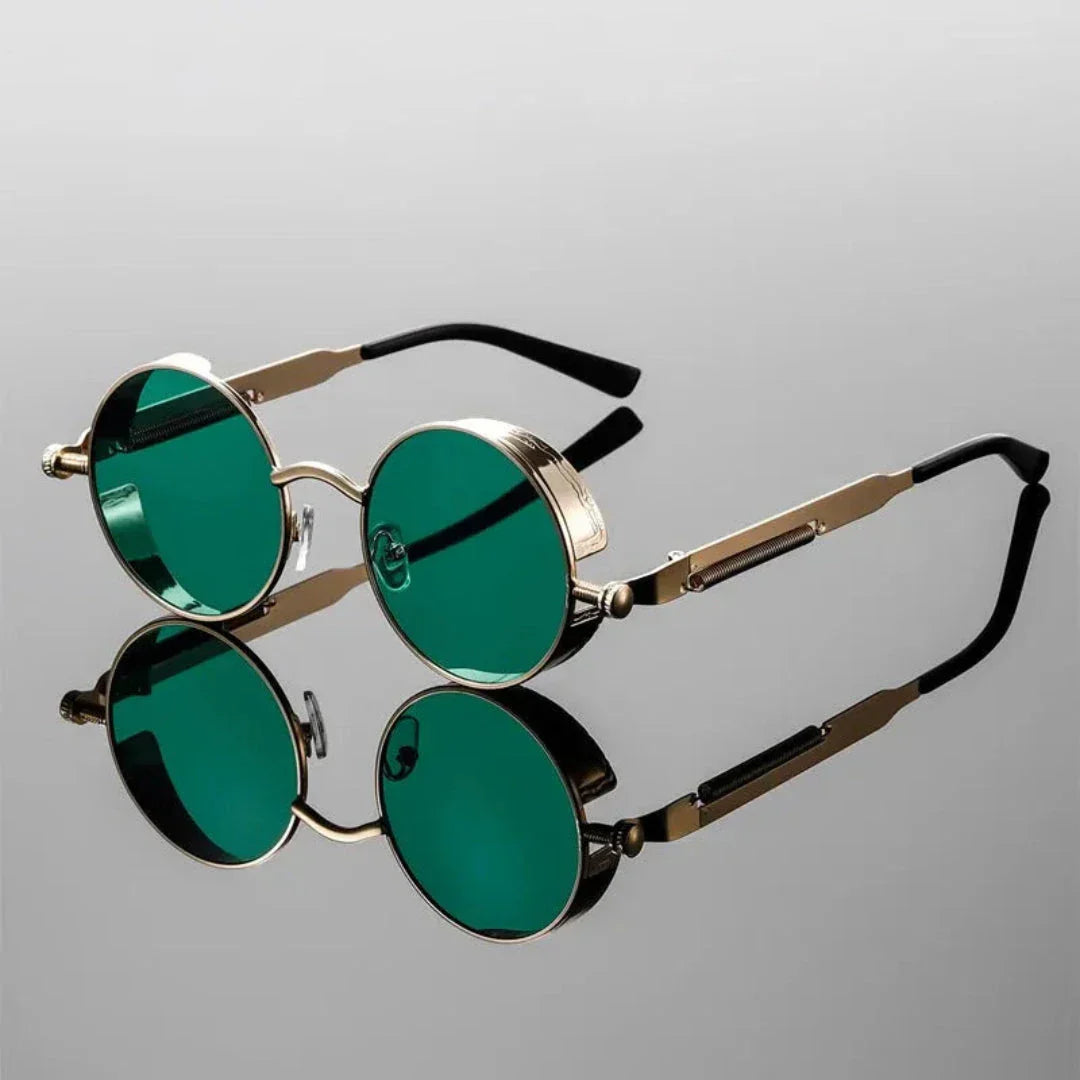 Raven Steampunk Round Sunglasses Gold Frame By Waylynn For Bold Trendsetters
