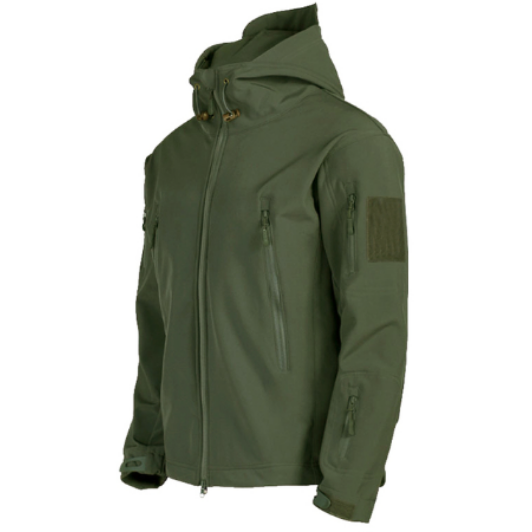 Street Wave Military Outdoor Jacket For Men With Breathable Fabric And Durable Zippered Pockets