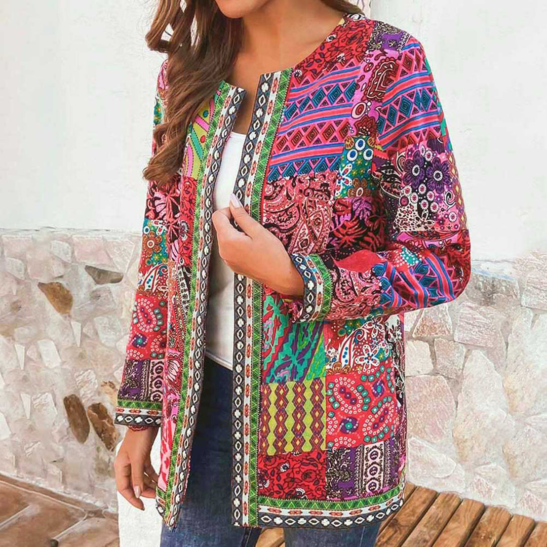 Street-Wave Women Patchwork Jacket Junia Boho Chic Flattering Fit Vibrant Colors