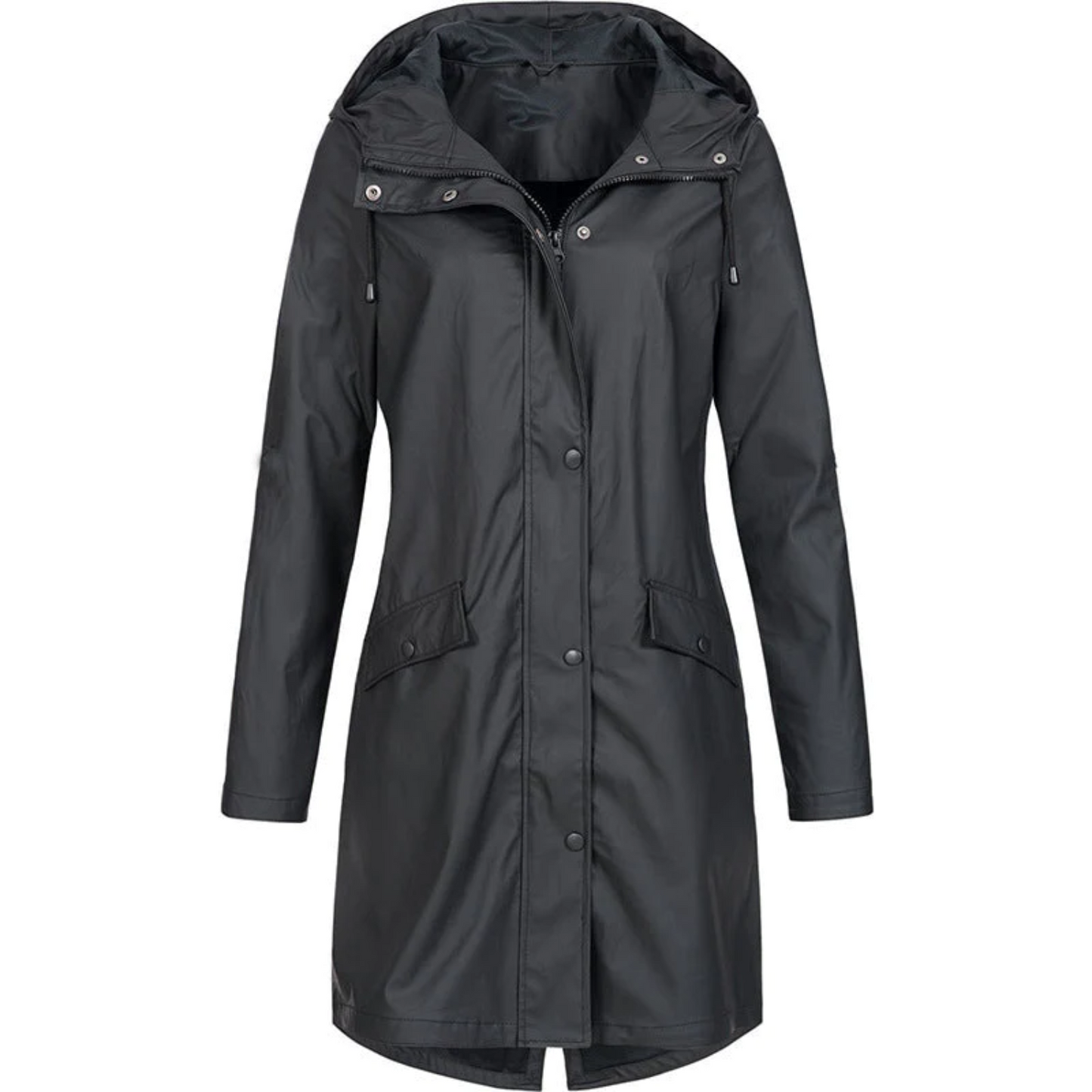 Street Wave Women's Waterproof Long Raincoat With Hood For All Weather Outdoor Enthusiasts
