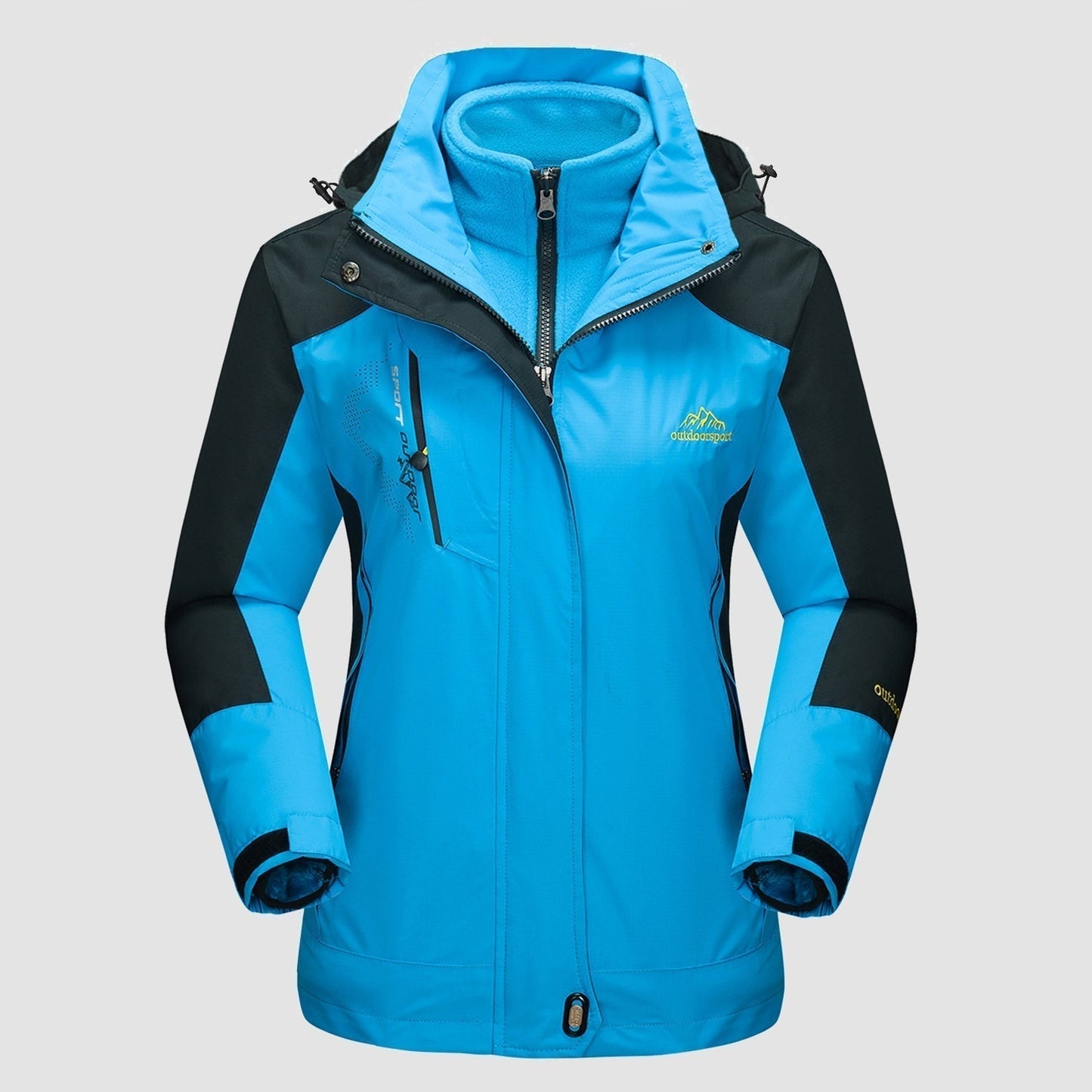 Street-wave Womens Waterproof Windproof Ski Jacket With Insulated Lining Detachable Hood Adjustable Cuffs