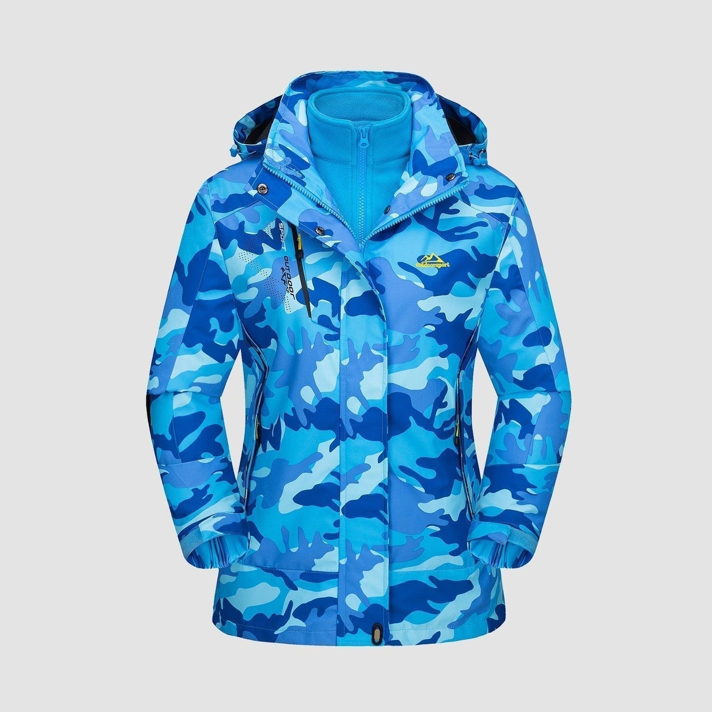 Street-wave Womens Waterproof Windproof Ski Jacket With Insulated Lining Detachable Hood Adjustable Cuffs