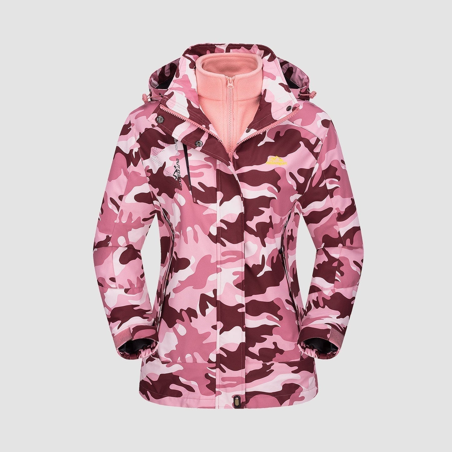 Street-wave Womens Waterproof Windproof Ski Jacket With Insulated Lining Detachable Hood Adjustable Cuffs