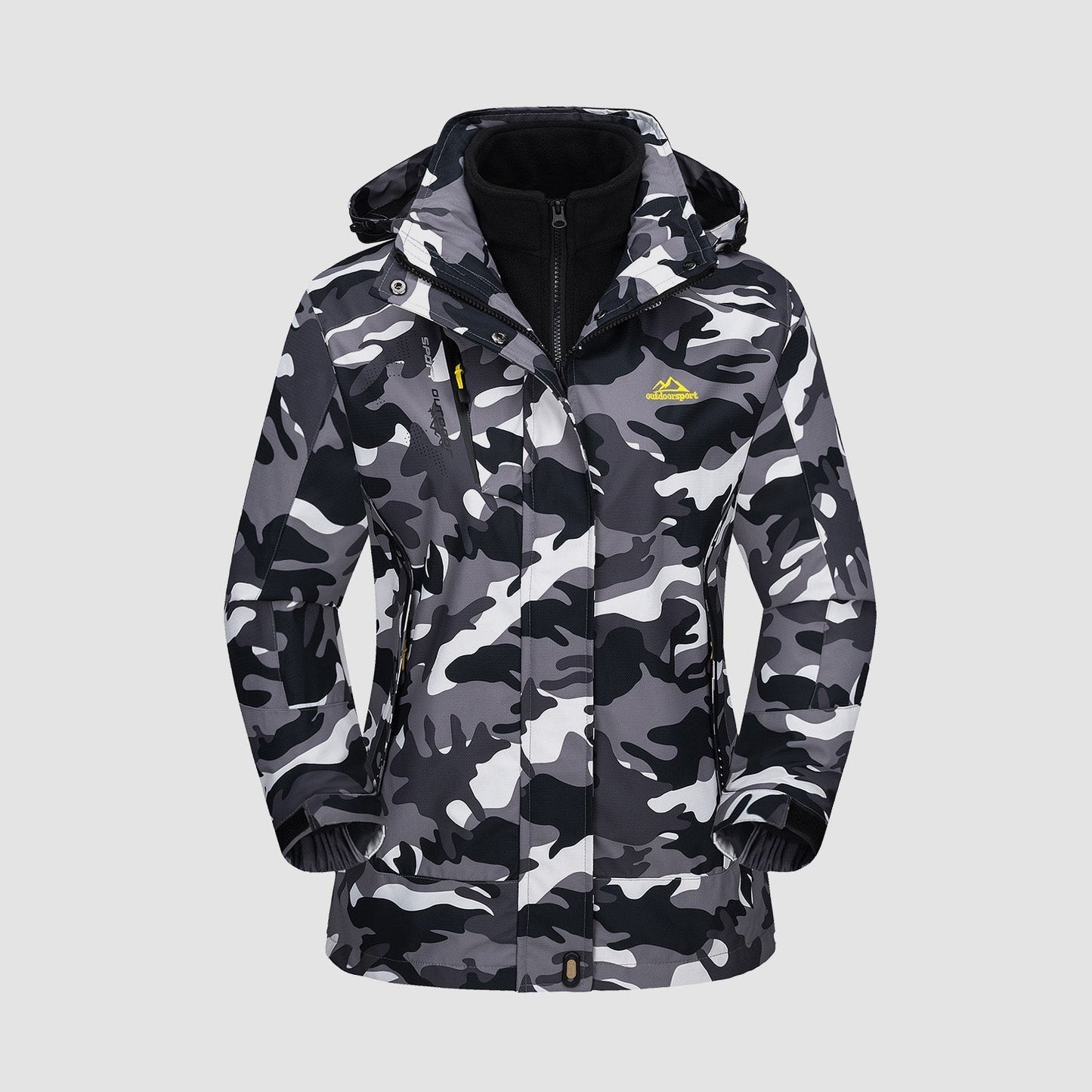 Street-wave Womens Waterproof Windproof Ski Jacket With Insulated Lining Detachable Hood Adjustable Cuffs