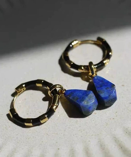 Boucles d'oreilles créoles rétro en bambou doré et cuivre - Street-Wave