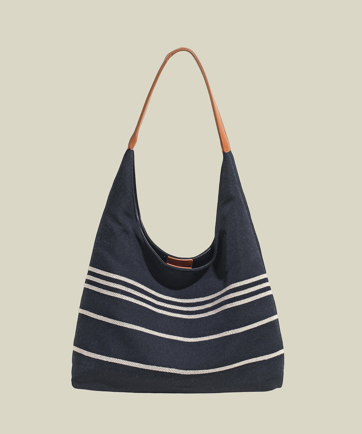Sac à main rétro en toile solide et durable à rayures bleu marine - Street-Wave