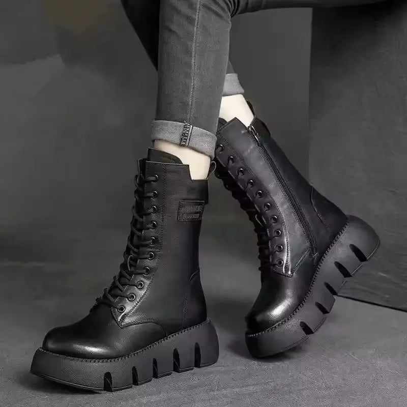 Street-Wave Retro Style Boots For Women Warm Comfort
