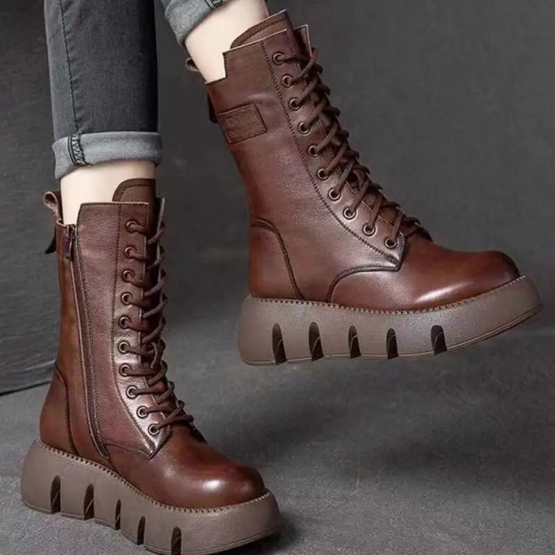 Street-Wave Retro Style Boots For Women Warm Comfort