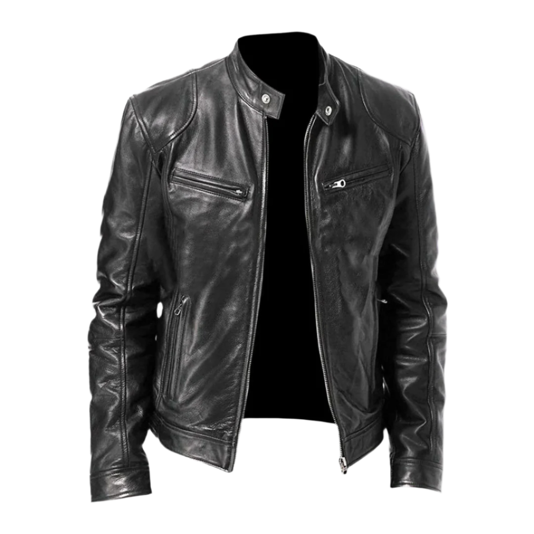 Mens Leather Jacket David By Street Wave Premium Leather Timeless Style Everyday Essential