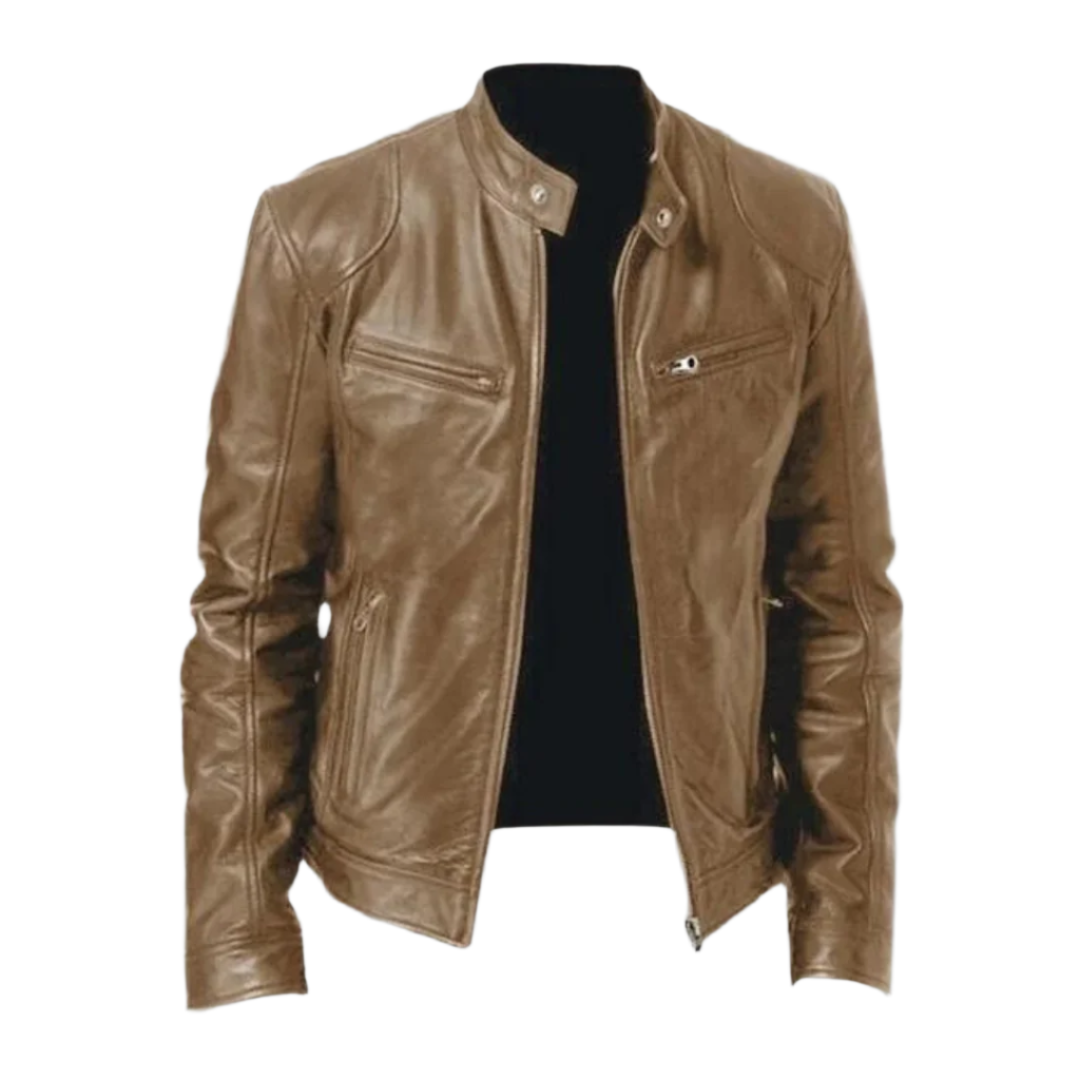 Mens Leather Jacket David By Street Wave Premium Leather Timeless Style Everyday Essential