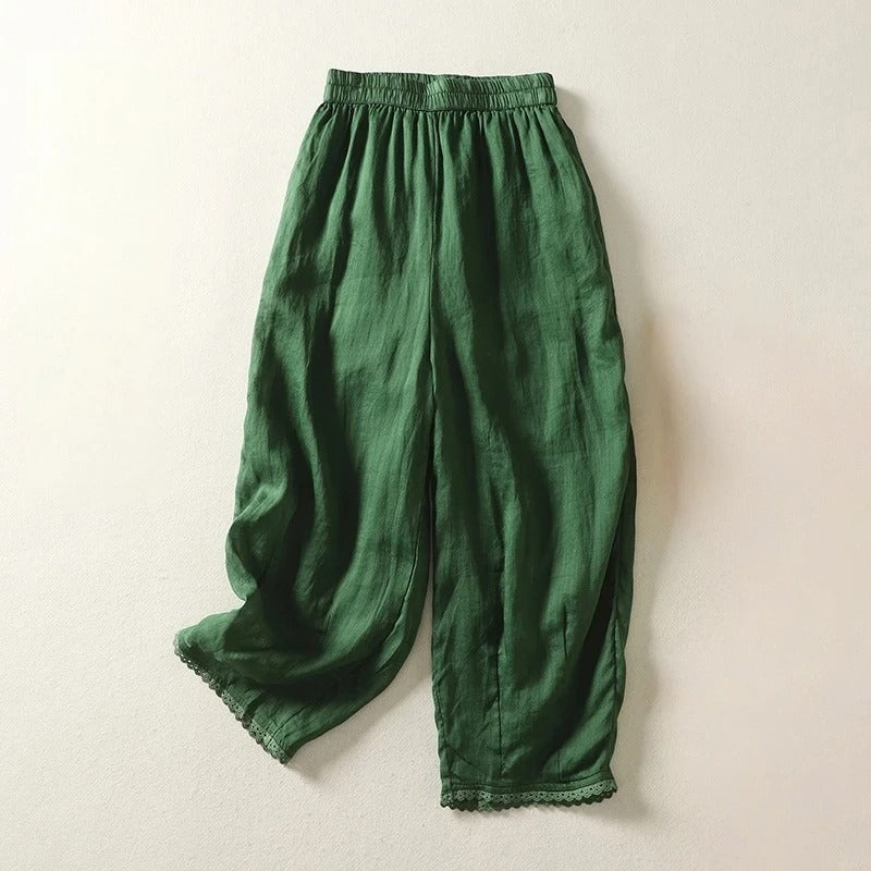 Rhea Cropped Linen Trousers