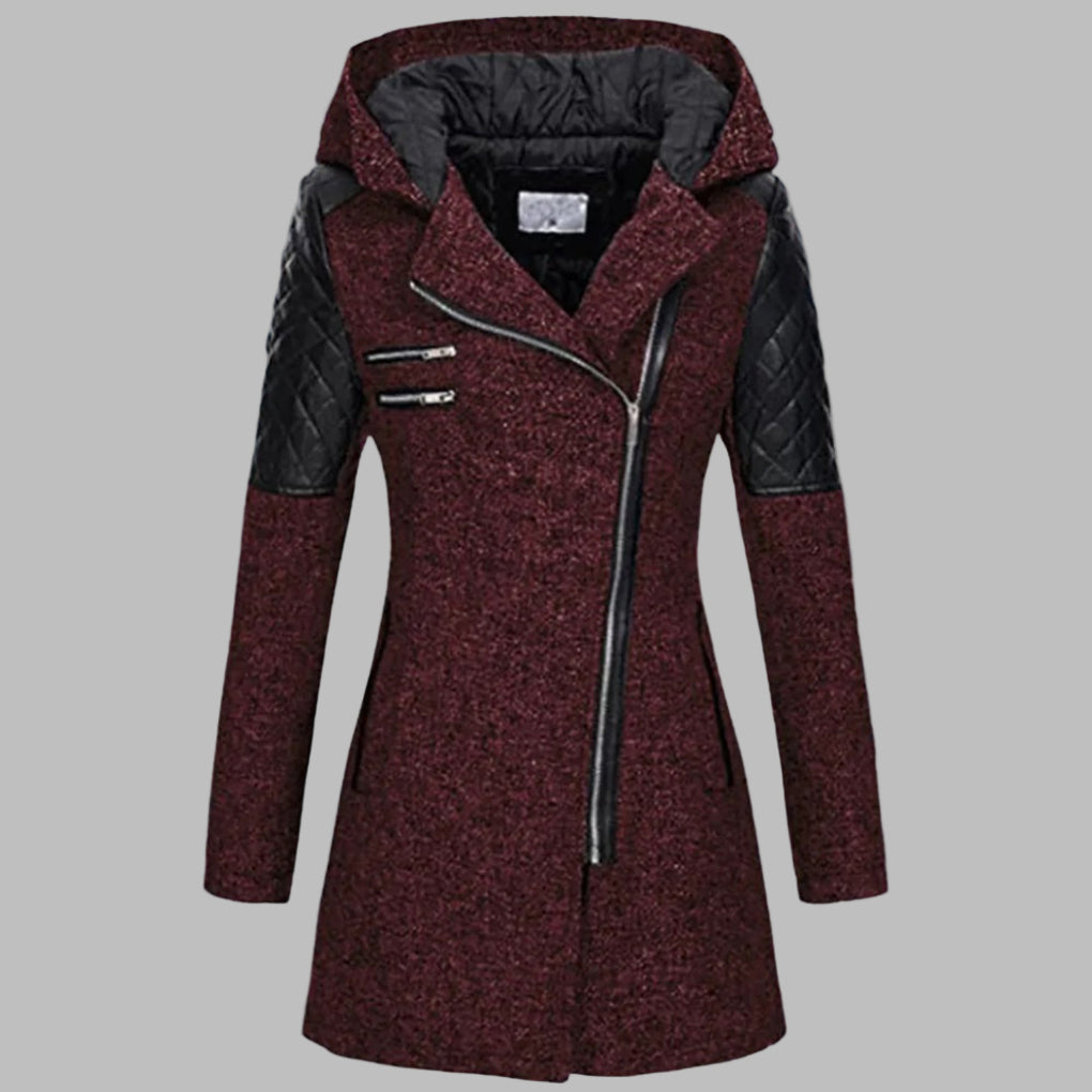 Street-wave Long Winter Coat With Hood For Women Tailored Wool Blend Chic Weather Shield