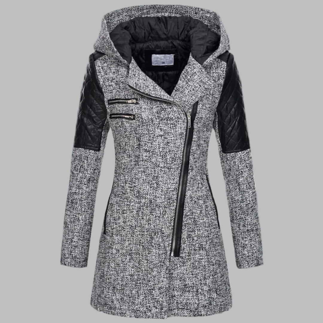 Street-wave Long Winter Coat With Hood For Women Tailored Wool Blend Chic Weather Shield