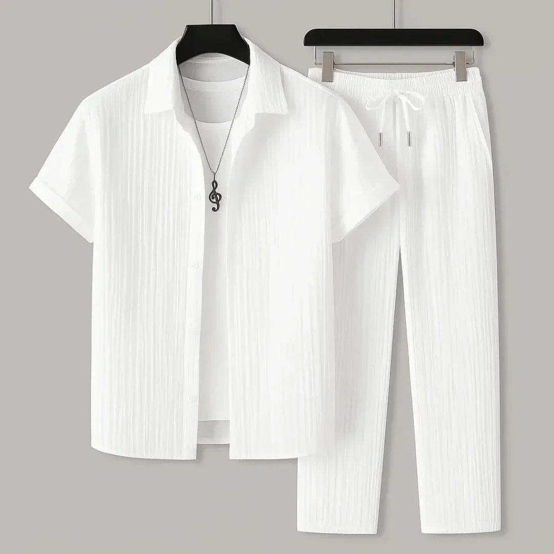 Waylynn Riviera Summer Outfit Set Unisex Crinkle Cotton Travel Ready