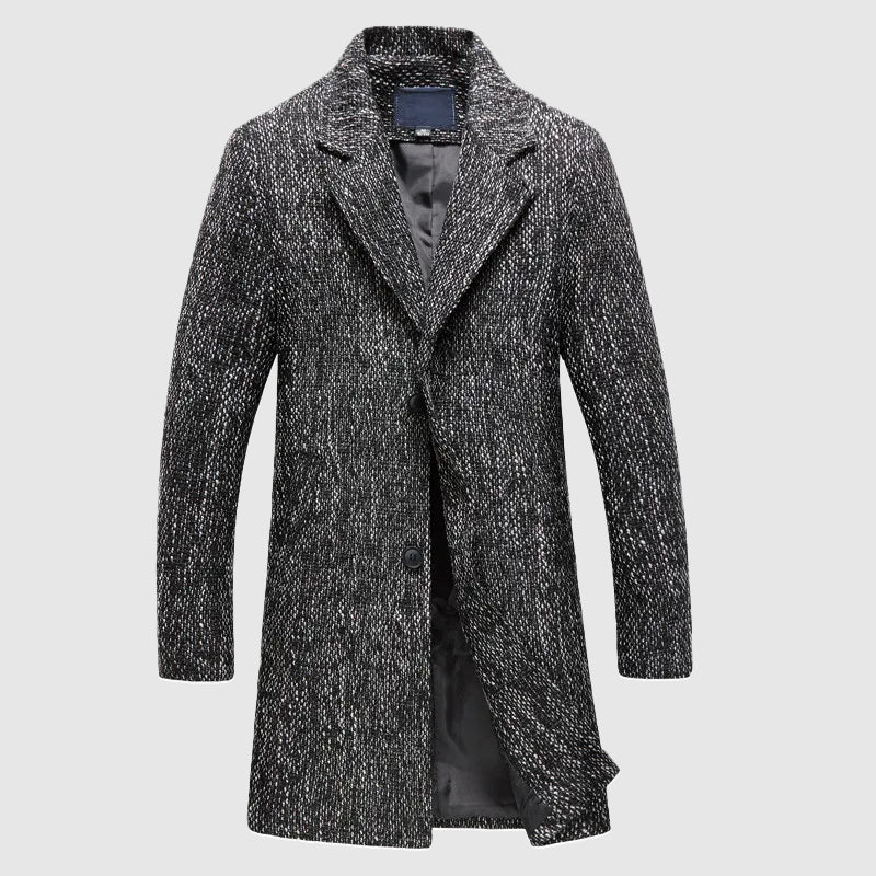 Street-Wave Men's Wool Coat Tailored Fit Notched Lapel