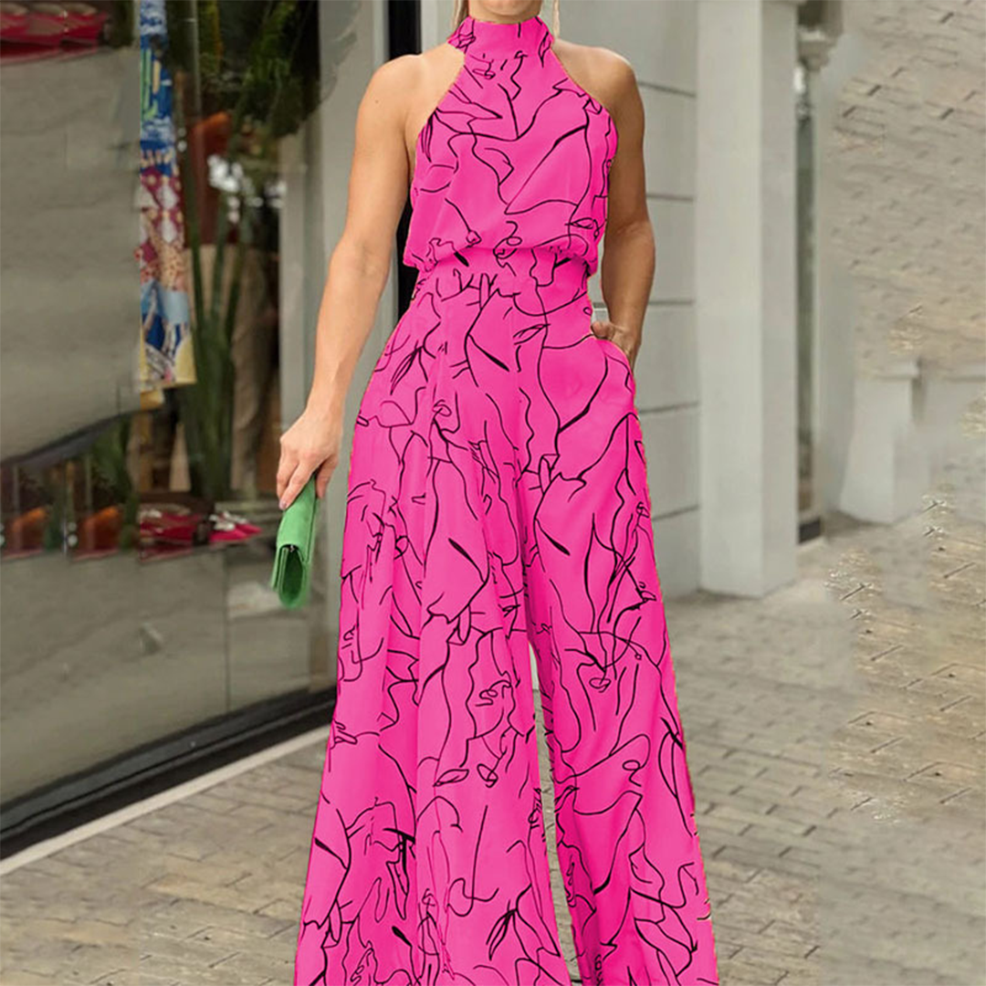 Maxi Dress Street-Wave Halterneck Breathable Flowing Fit For Women