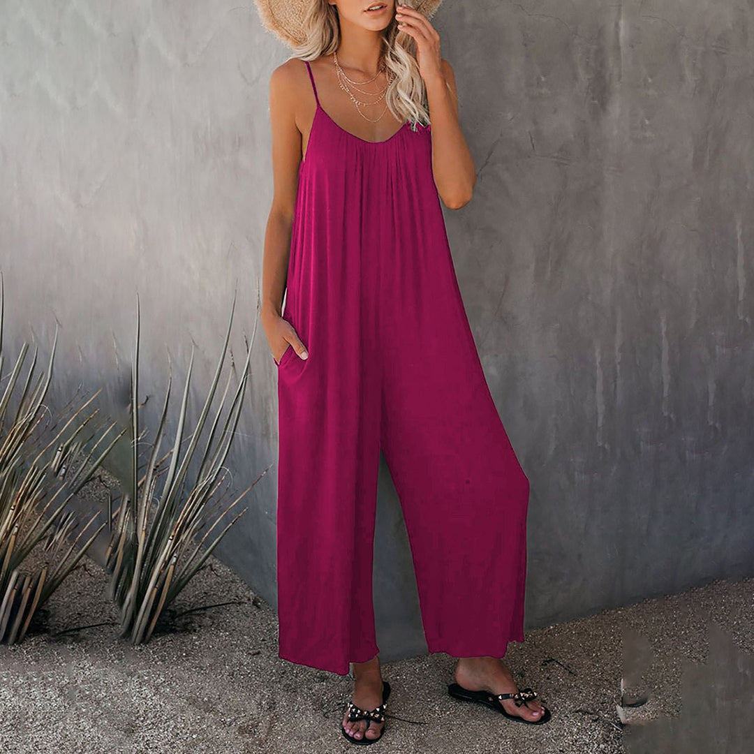 Street Wave Women's Jumpsuit Lightweight Breathable Spaghetti Straps Loose Fit