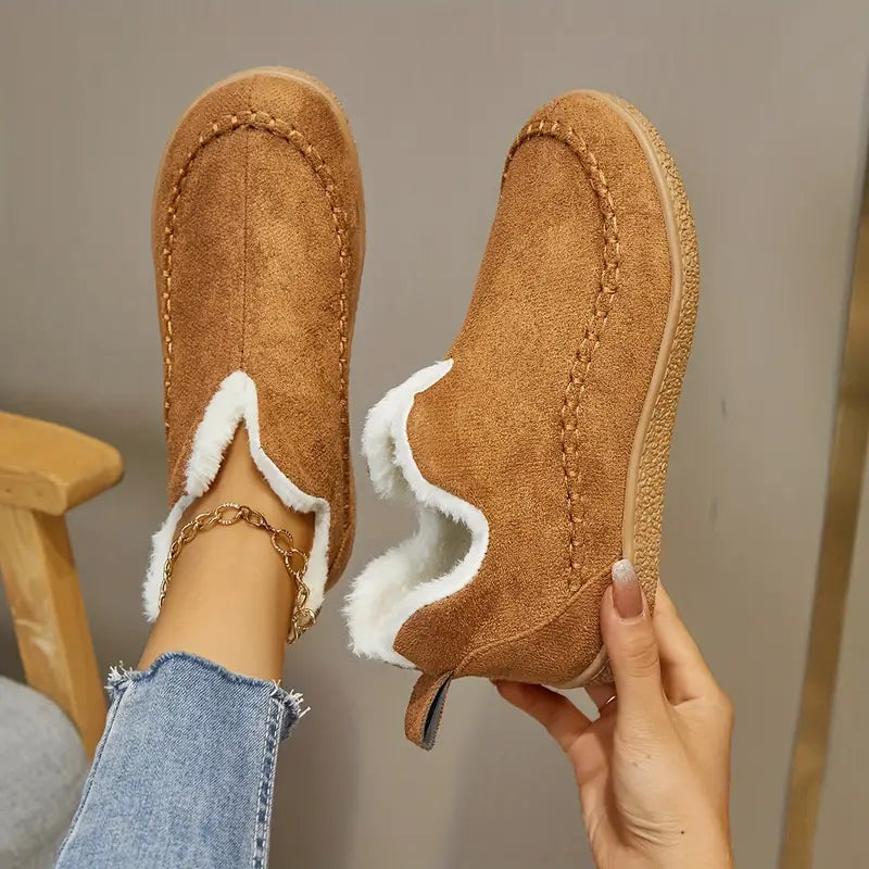 Round Toe Ankle Boots For Women Street Wave Cozy All Day