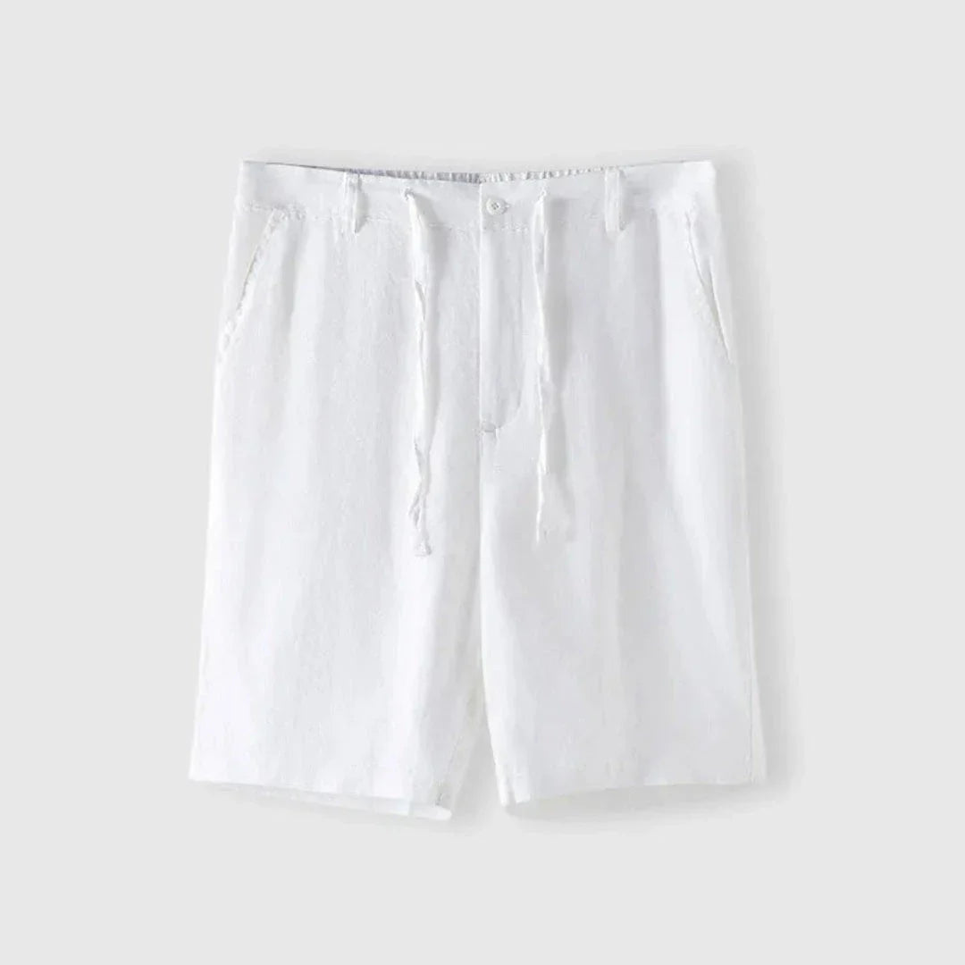 Street-Wave Rovie Drawstring Linen Shorts For Men Lightweight Breathable Relaxed Fit Summer Casual Wear