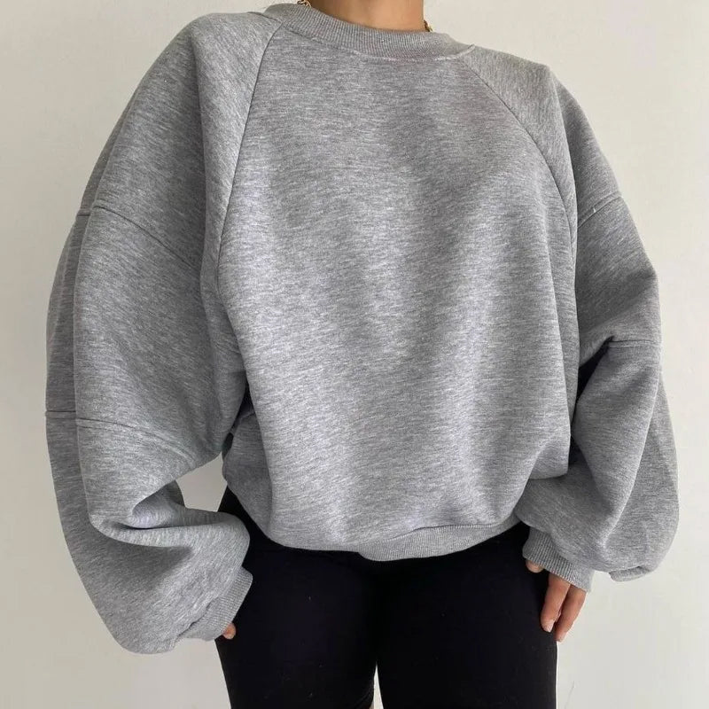 Street-wave Women's Oversized Crewneck Pullover Long Length Cozy Everyday Comfort