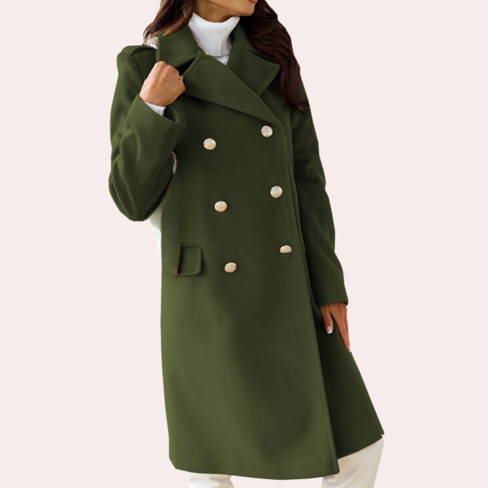FINJA Luxury Womens Coat Tailored Warmth For Office And Evening Elegant Double Breasted Wool For Women