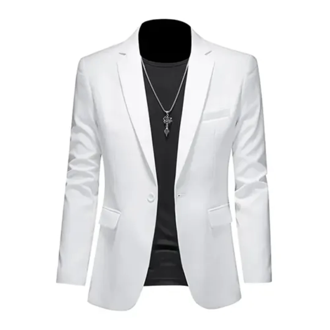 Street-Wave Slim Fit Blazer For Men Modern Versatile Tailored Jacket In Bright Blue For Smart Casual Looks