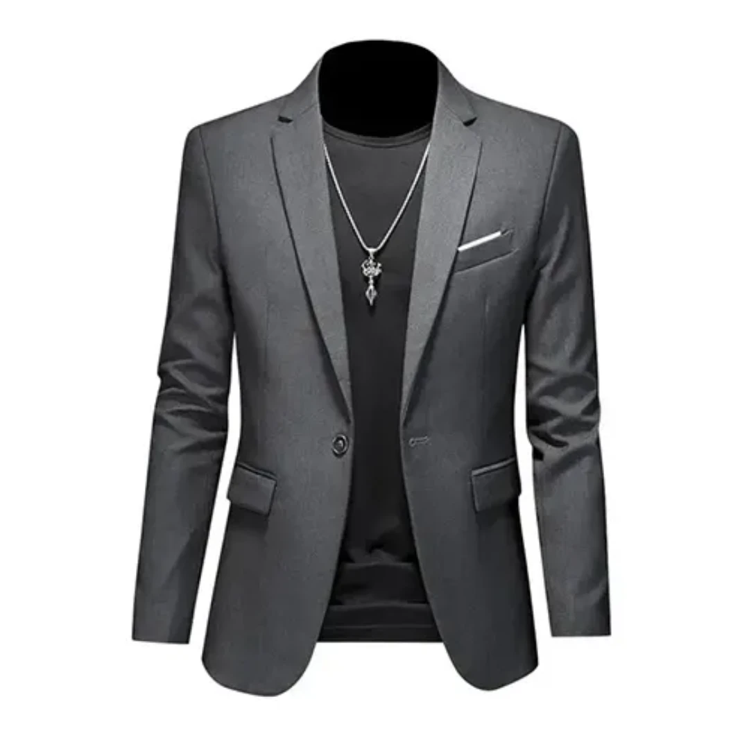 Street-Wave Slim Fit Blazer For Men Modern Versatile Tailored Jacket In Bright Blue For Smart Casual Looks