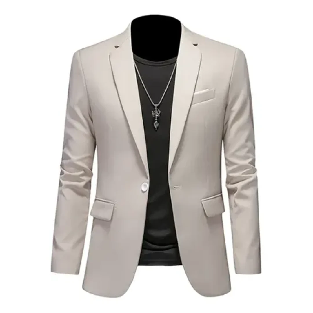 Street-Wave Slim Fit Blazer For Men Modern Versatile Tailored Jacket In Bright Blue For Smart Casual Looks