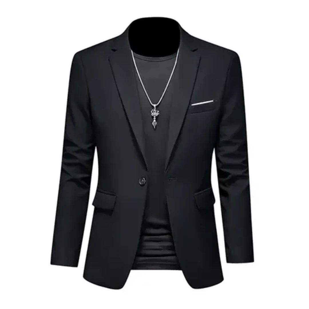 Street-Wave Slim Fit Blazer For Men Modern Versatile Tailored Jacket In Bright Blue For Smart Casual Looks