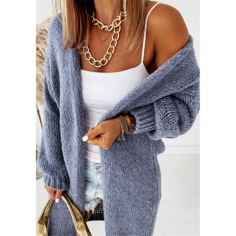 Street-wave Womens Cardigan Cozy Oversized Knit For Stylish Women Everyday Casual Chic