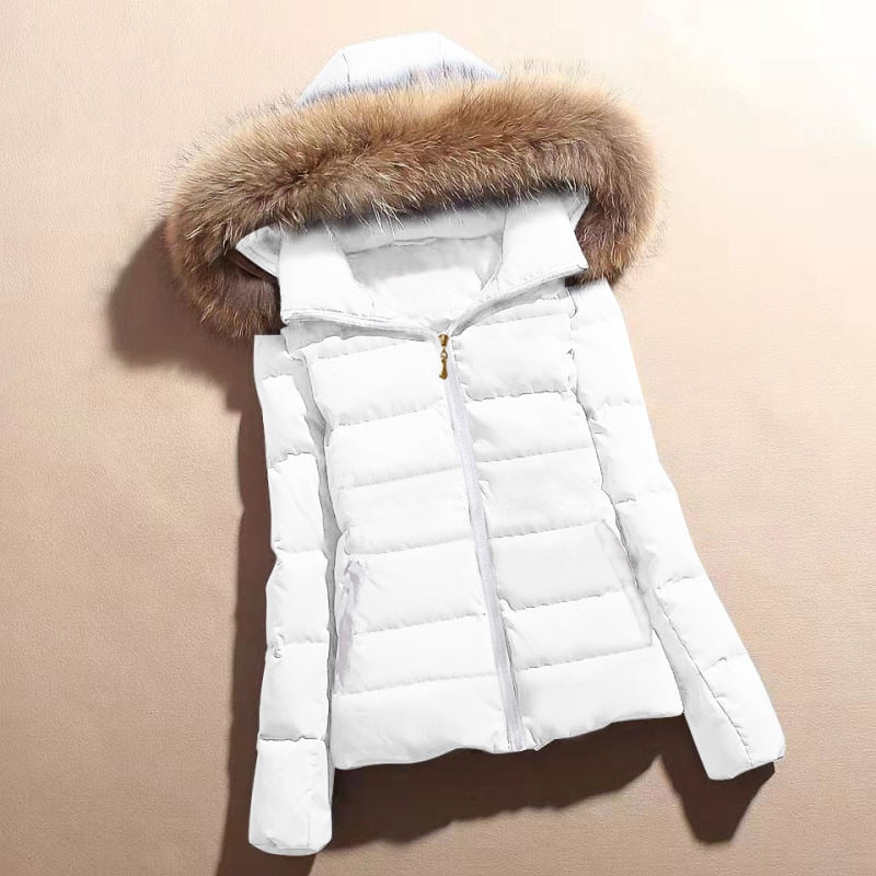 Street-wave Women's Winter Puffer Jacket With Faux Fur Collar For Warmth And Style