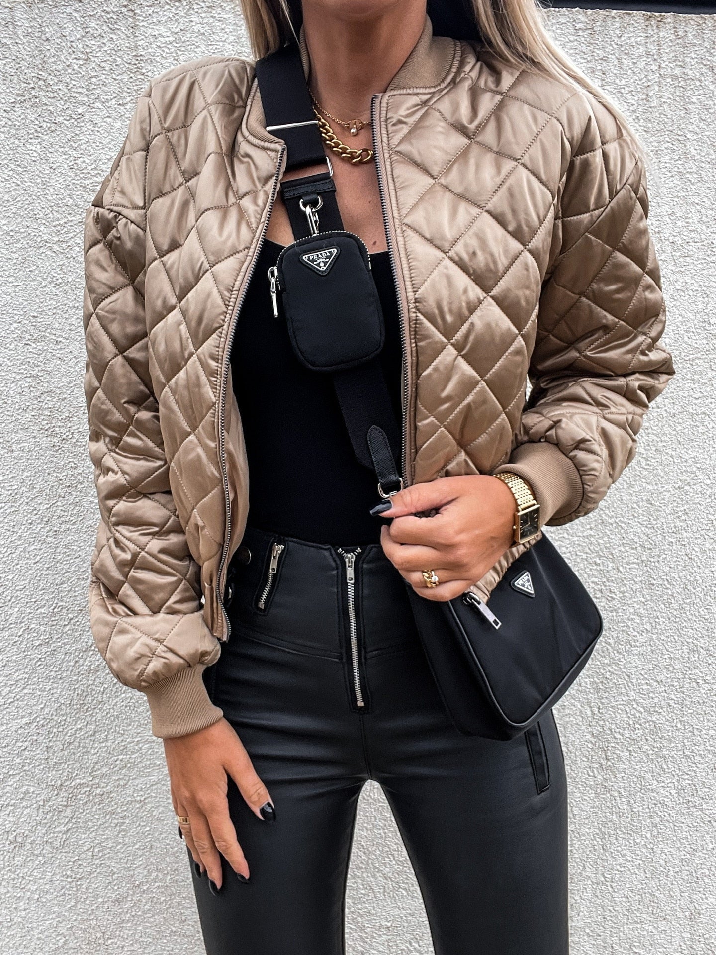 Avelena Women's Quilted Bomber Jacket Lightweight Warmth Versatile Padded Coat Must Have