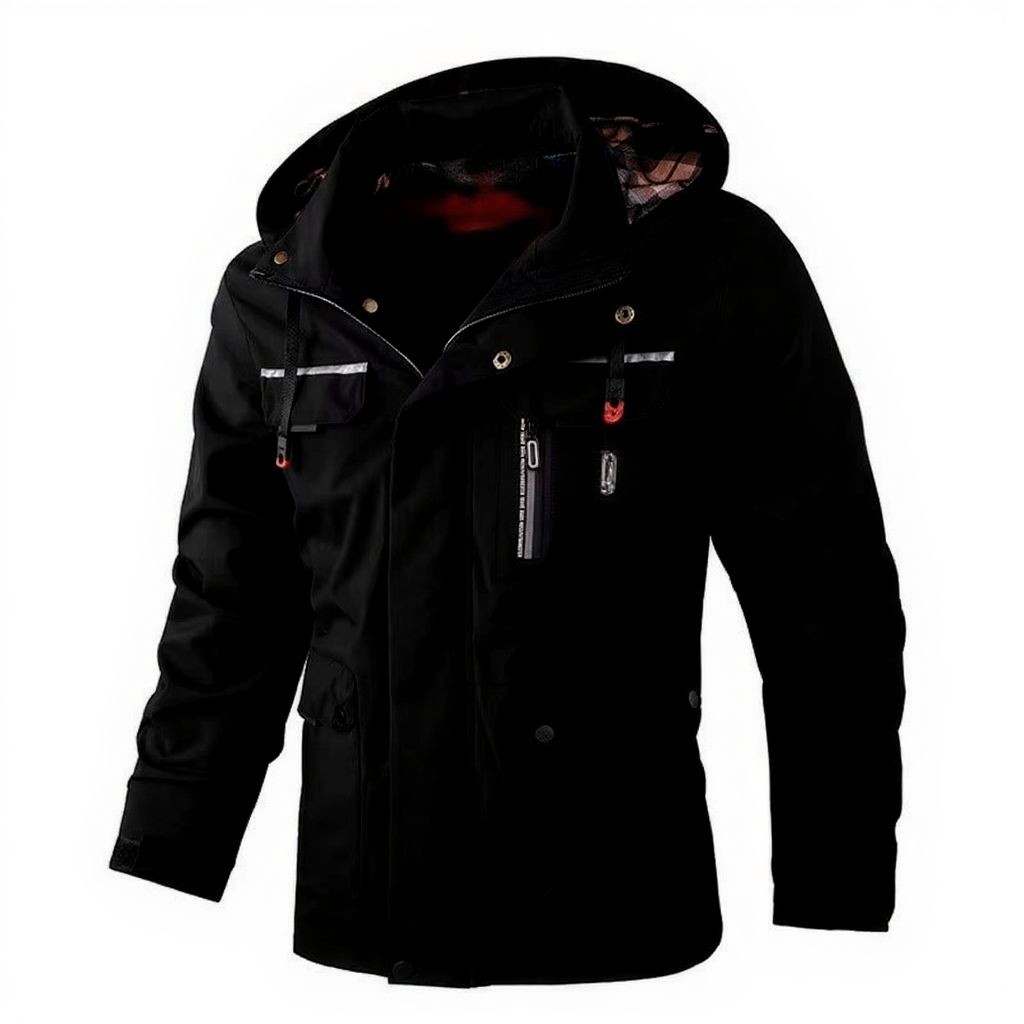 Street-Wave Men's Waterproof Soft Shell Hooded Windbreaker Jacket With Warm Fleece Lining