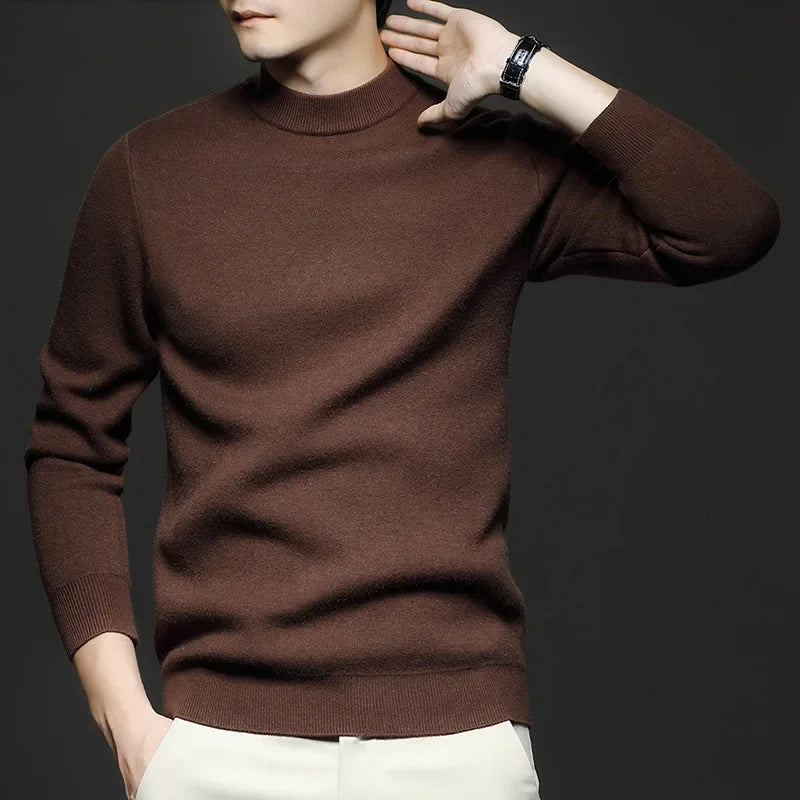 Knit Crewneck Sweater Street-wave for Men Timeless Comfort and Versatile Everyday Essential