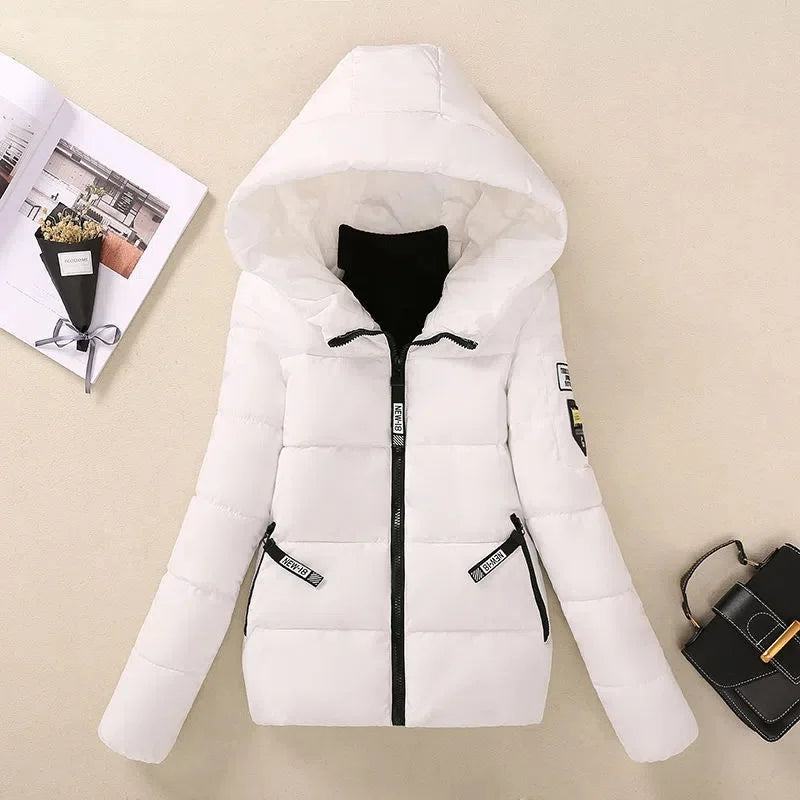 Street Wave Pink Hooded Puffer Parka For Women Warm Insulated Coat With Cozy Fit