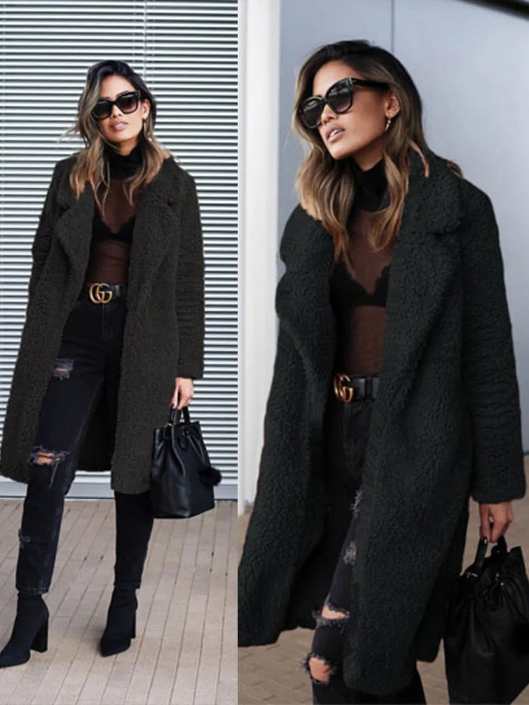 Street-Wave Faux Fur Coat For Women Luxurious Warmth Plush Teddy Outerwear Premium Quality