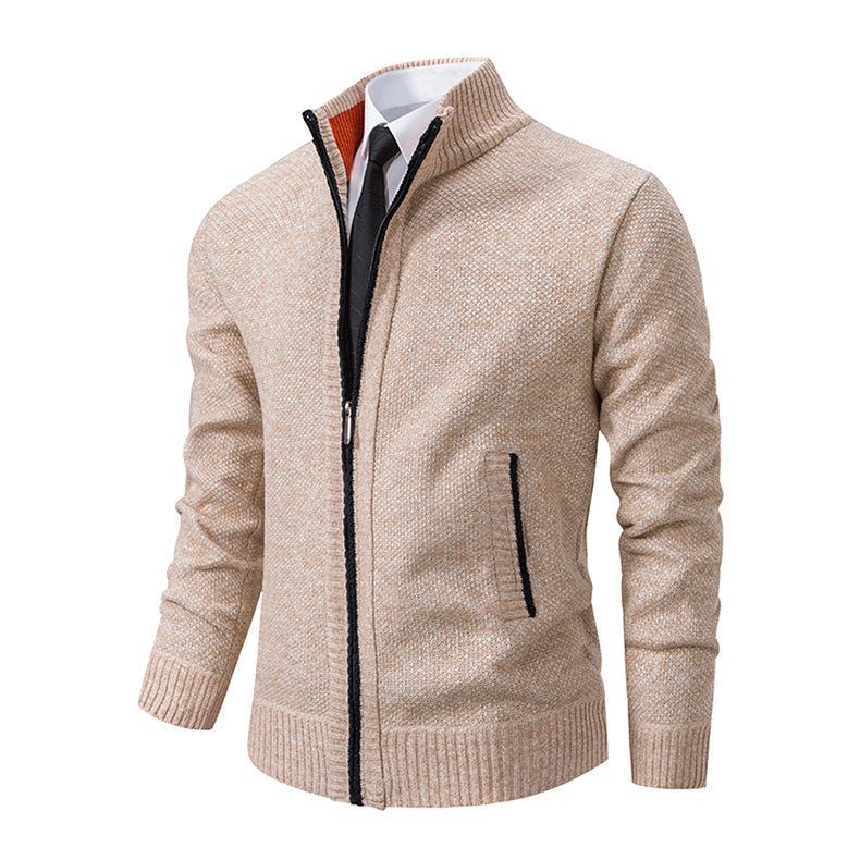 Street-Wave Mens Elegant Knit Cardigan Sweater Soft Cozy Yet Sharp Outerwear For Modern Gentlemen