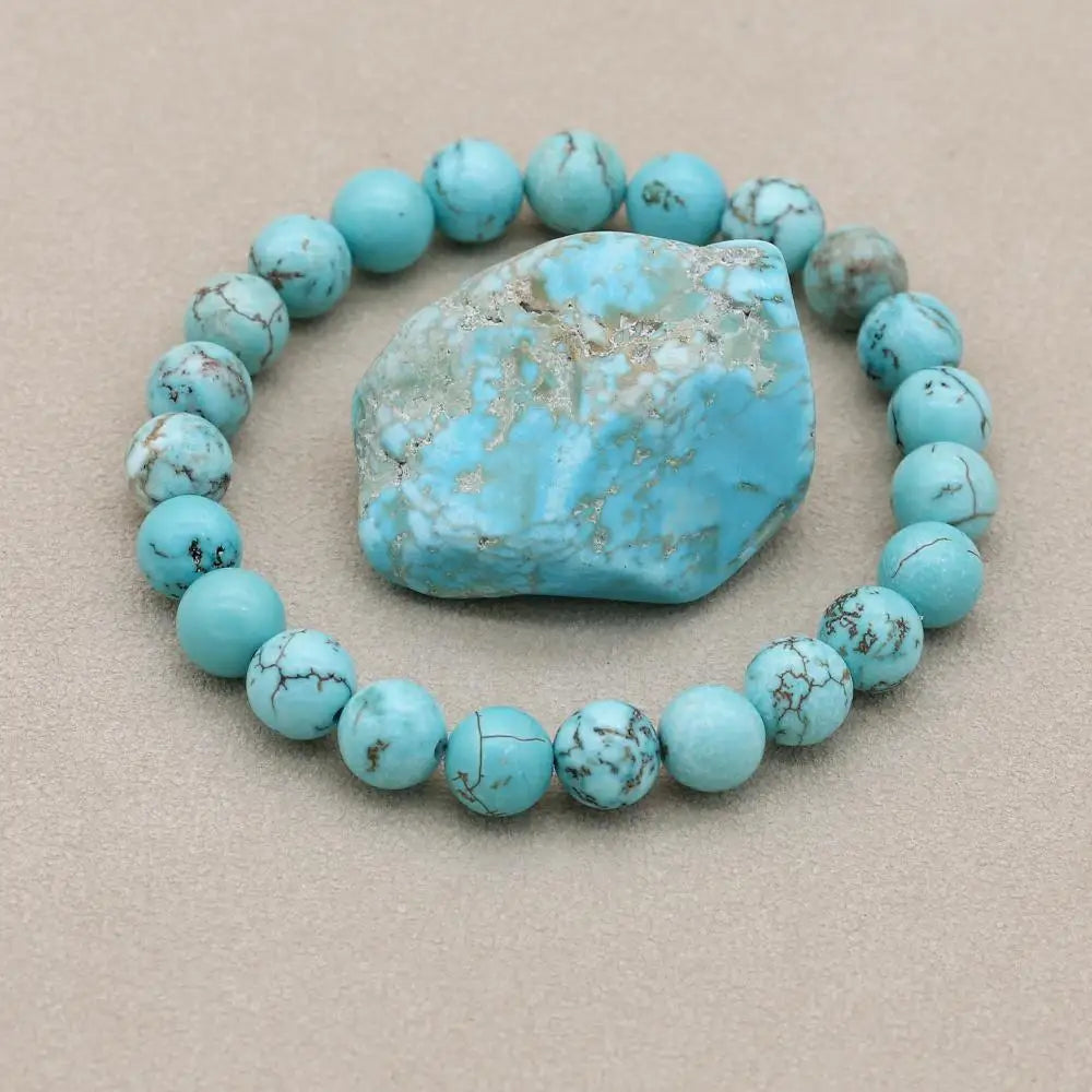 Women's Jewelry Bracelet with Turquoise Stones and Adjustable Closure - Street-Wave
